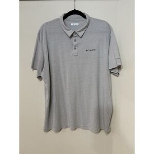 Columbia Mens Thistletown Hills Tech Short Sleeve Polo Shirt Gray XL